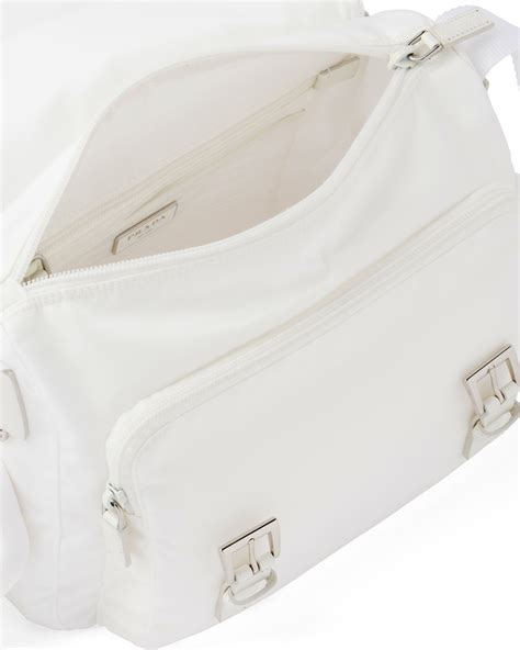 prada white nylon shoulder bag